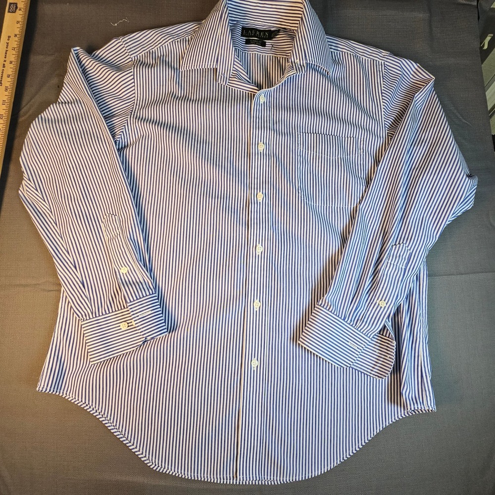 Lauren Ralph Lauren Classic Fit Non Iron Striped Dress Shirt 16 1/2-34/33